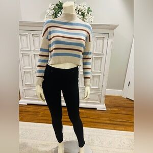 Arizona Jean Co. Striped Cropped Turtleneck Sweater - XS